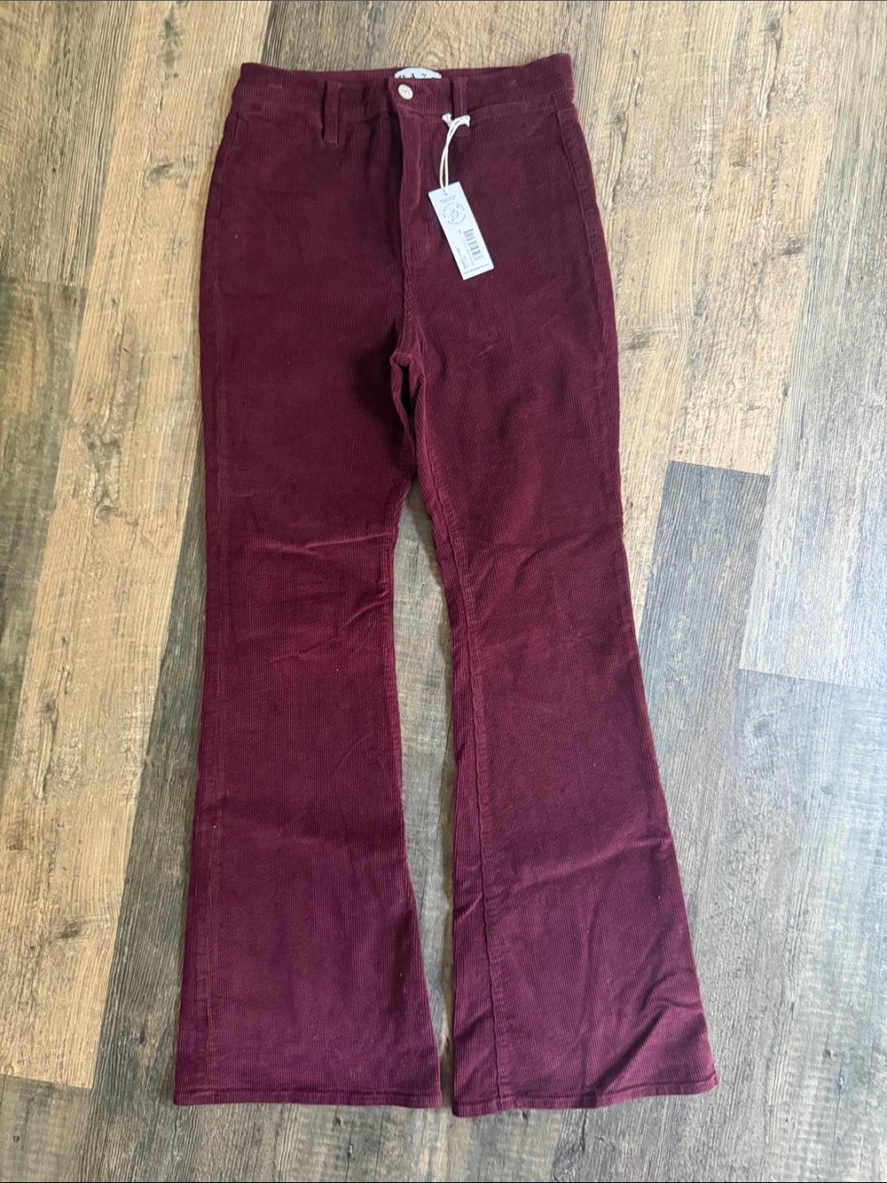 DAZE denim Women's Flare Corduroy Jeans - Burgundy 3/26 NWT